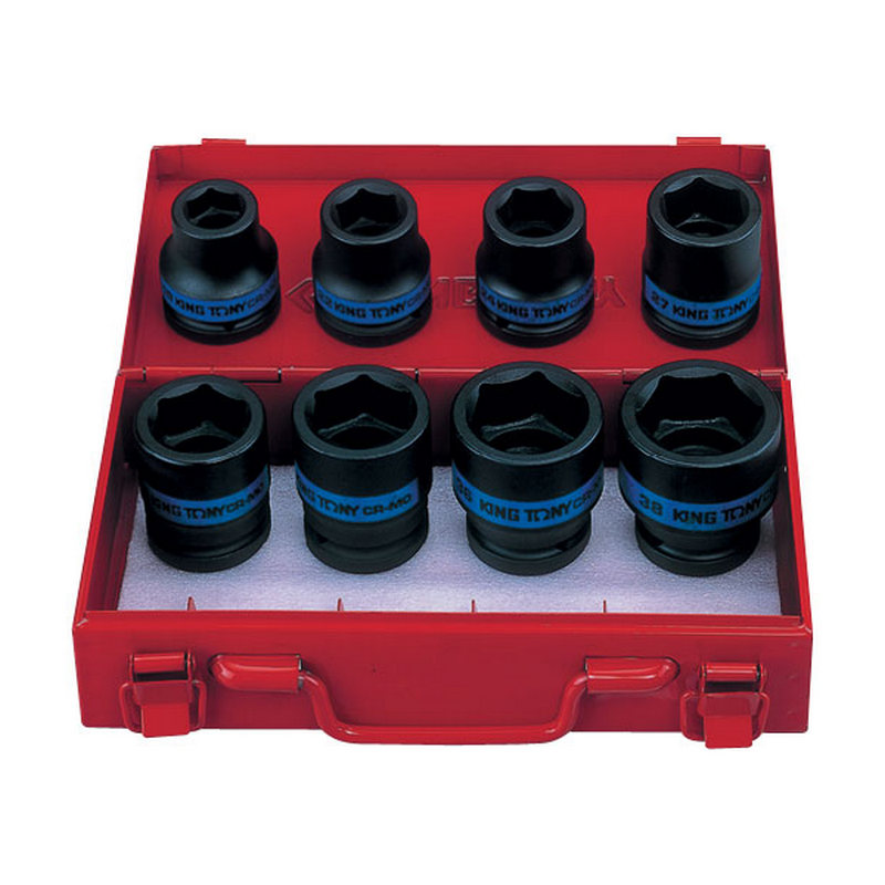 KINGTONY Комплект ударных  торцевых головок 6гр. 19-38ММ 8 предметов 3/4" 6408MP10