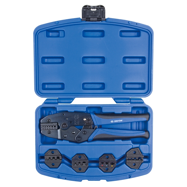 KING TONY Кримпер храповичный для обжима изолированных наконечников, 6 предметов 67G0005